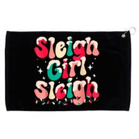 Sleigh Girl Sleigh Christmas Retro Xmas Holiday Grommeted Golf Towel