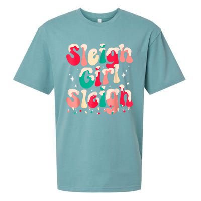 Sleigh Girl Sleigh Christmas Retro Xmas Holiday Sueded Cloud Jersey T-Shirt