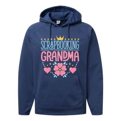 Scrapbooking Grandma Scrapbook Scrapbooker Scrapper Nana Great Gift Performance Fleece Hoodie