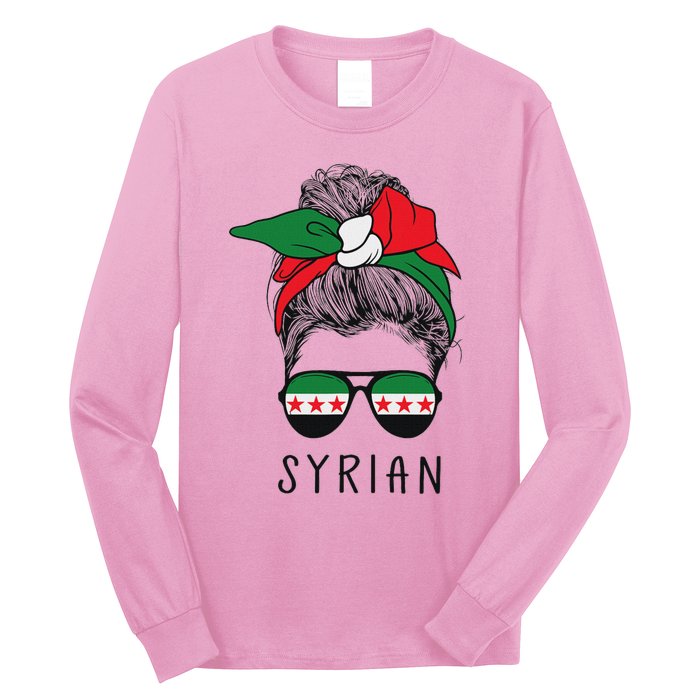 Syrian Girl Syrian Heritage Syria New Flag Long Sleeve Shirt