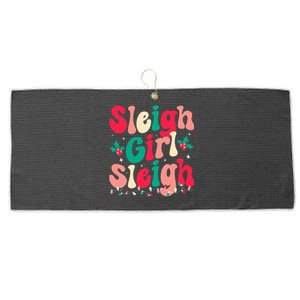 Sleigh Girl Sleigh Christmas Retro Groovy Xmas Pjs Holiday  Large Microfiber Waffle Golf Towel