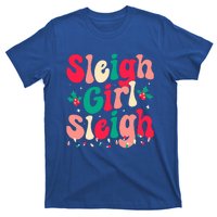 Sleigh Girl Sleigh Christmas Retro Groovy Xmas Pjs Holiday  T-Shirt