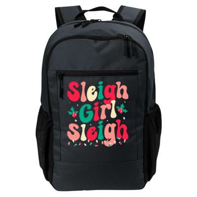 Sleigh Girl Sleigh Christmas Retro Groovy Xmas Pjs Holiday  Daily Commute Backpack