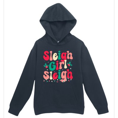 Sleigh Girl Sleigh Christmas Retro Groovy Xmas Pjs Holiday  Urban Pullover Hoodie