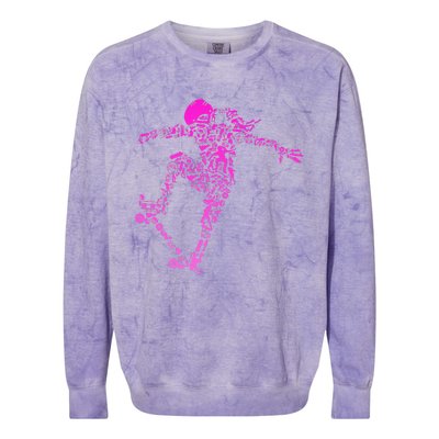 Skater Girl Skateboarder Girl Skateboard Gift Colorblast Crewneck Sweatshirt