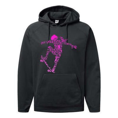 Skater Girl Skateboarder Girl Skateboard Gift Performance Fleece Hoodie