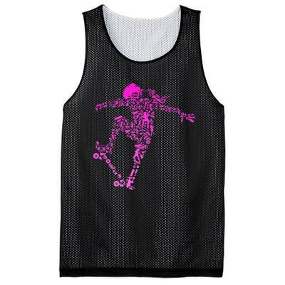 Skater Girl Skateboarder Girl Skateboard Gift Mesh Reversible Basketball Jersey Tank