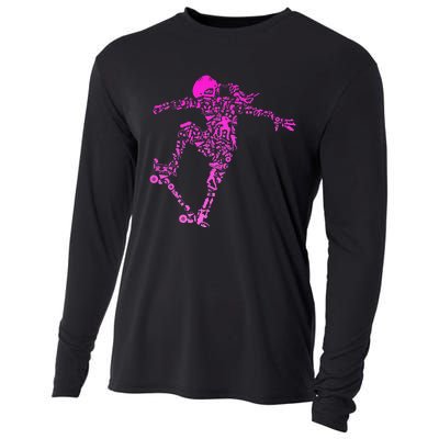 Skater Girl Skateboarder Girl Skateboard Gift Cooling Performance Long Sleeve Crew