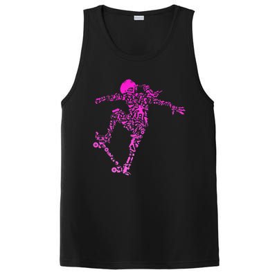 Skater Girl Skateboarder Girl Skateboard Gift PosiCharge Competitor Tank