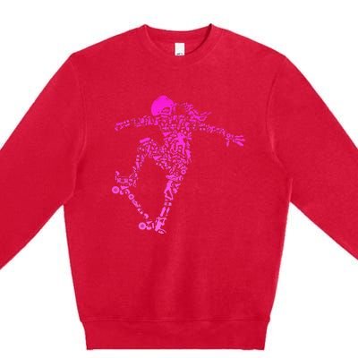 Skater Girl Skateboarder Girl Skateboard Gift Premium Crewneck Sweatshirt