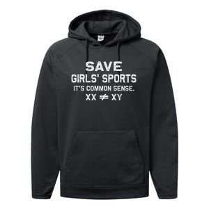 Save Girl Sports Its Common Sense Xx Different To Xy Gift Performance Fleece Hoodie