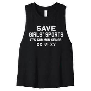 Save Girl Sports Its Common Sense Xx Different To Xy Gift Women's Racerback Cropped Tank