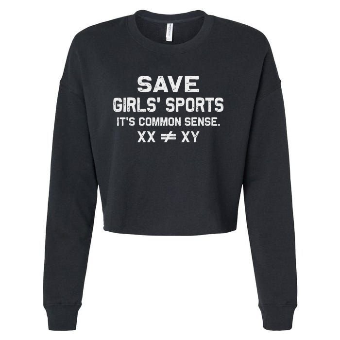 Save Girl Sports Its Common Sense Xx Different To Xy Gift Cropped Pullover Crew