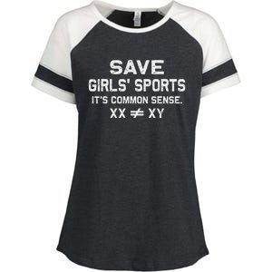 Save Girl Sports Its Common Sense Xx Different To Xy Gift Enza Ladies Jersey Colorblock Tee