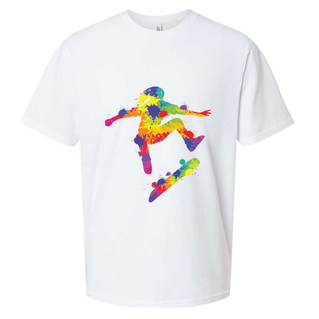 Skater Girl Skateboard Skateboarder Girl Sueded Cloud Jersey T-Shirt