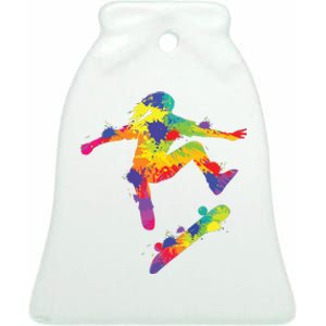 Skater Girl Skateboard Skateboarder Girl Ceramic Bell Ornament