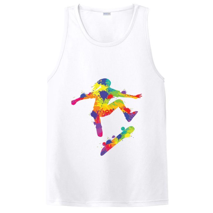 Skater Girl Skateboard Skateboarder Girl PosiCharge Competitor Tank
