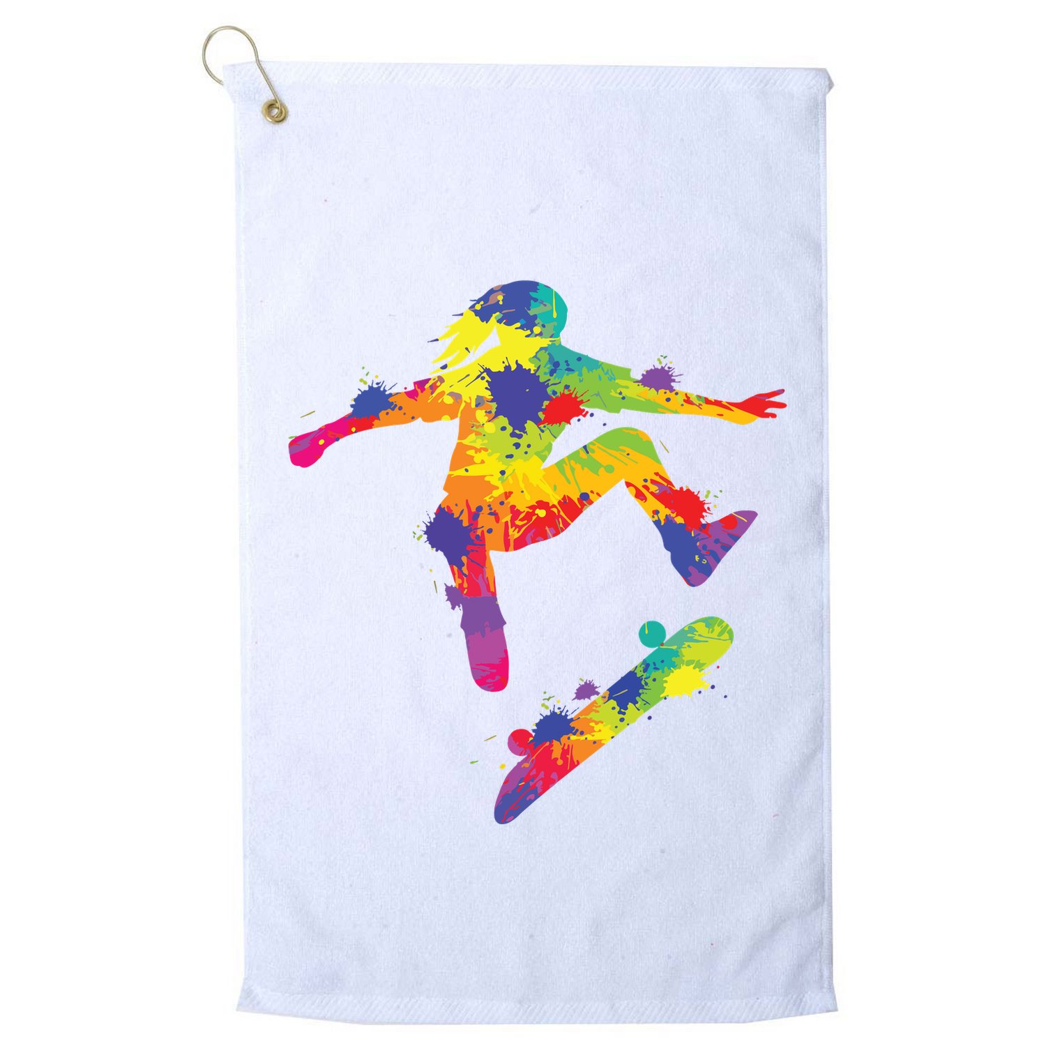 Skater Girl Skateboard Skateboarder Girl Golf Towel