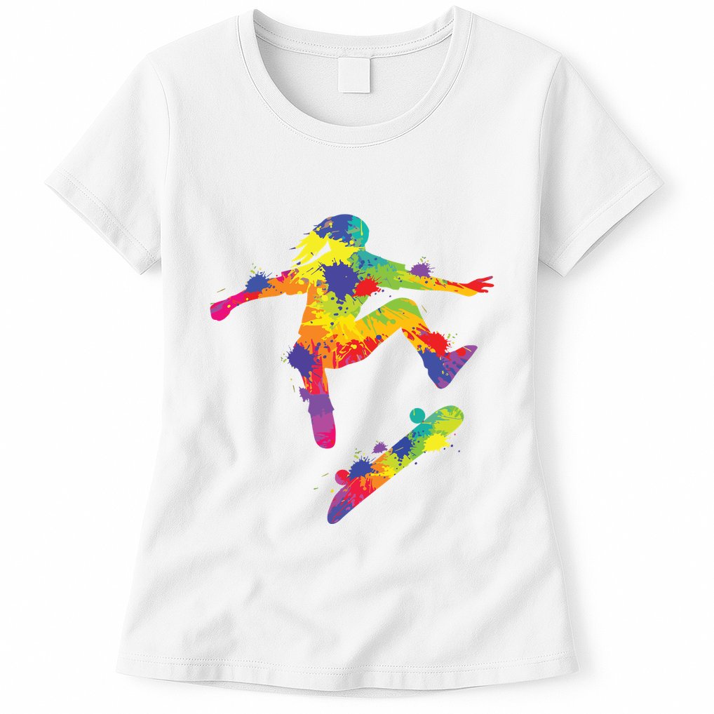 Skater Girl Skateboard Skateboarder Girl Womens T-Shirt