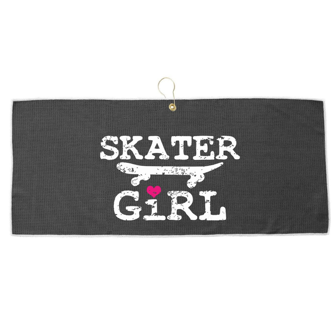 Skater Girl Skateboard Skateboarding Large Microfiber Waffle Golf Towel
