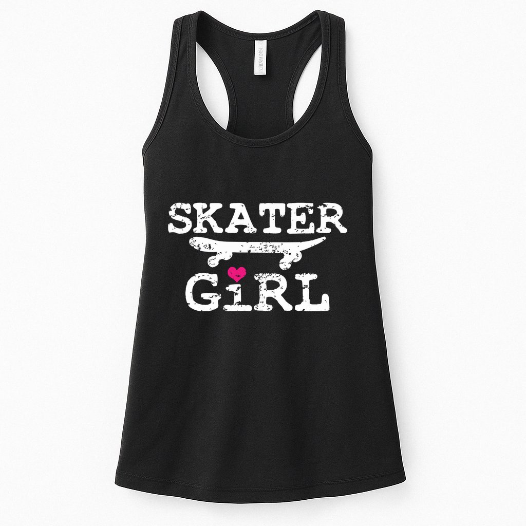Skater Girl Skateboard Skateboarding Womens Tank Top