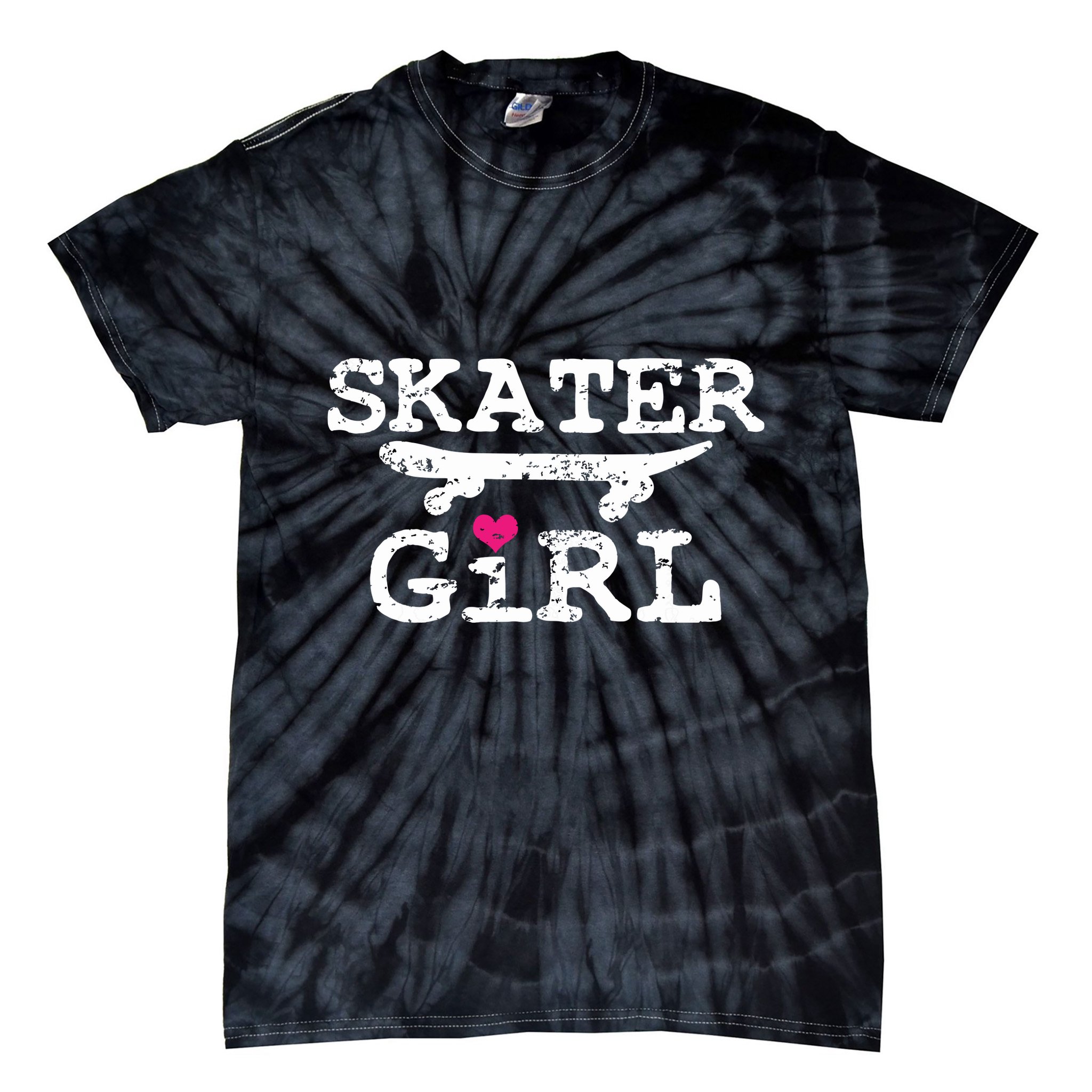 Skater Girl Skateboard Skateboarding Tie-Dye T-Shirt