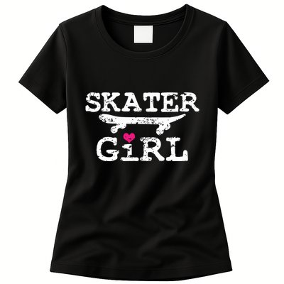 Skater Girl Skateboard Skateboarding Womens T-Shirt