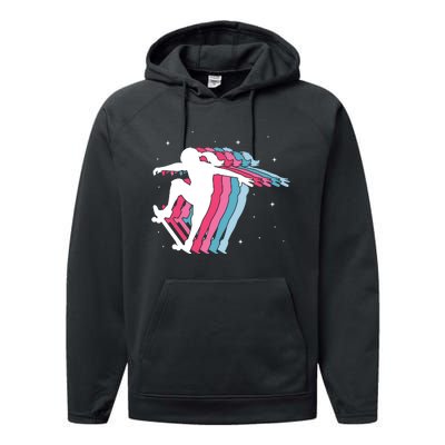 Skater Girl Skateboarder Skateboarding Gift Performance Fleece Hoodie