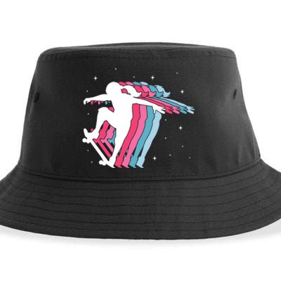 Skater Girl Skateboarder Skateboarding Gift Sustainable Bucket Hat