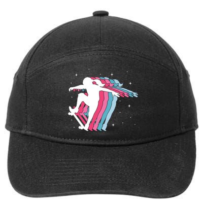 Skater Girl Skateboarder Skateboarding Gift 7-Panel Snapback Hat