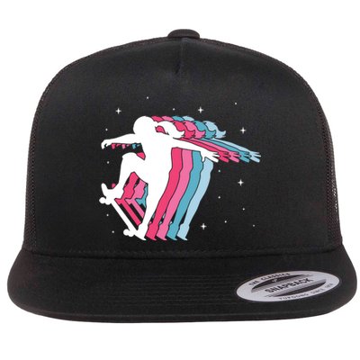 Skater Girl Skateboarder Skateboarding Gift Flat Bill Trucker Hat