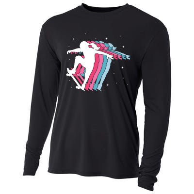 Skater Girl Skateboarder Skateboarding Gift Cooling Performance Long Sleeve Crew