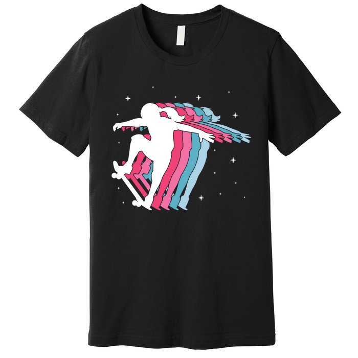 Skater Girl Skateboarder Skateboarding Gift Premium T-Shirt