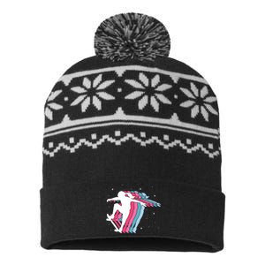 Skater Girl Skateboarder Skateboarding Gift USA-Made Snowflake Beanie