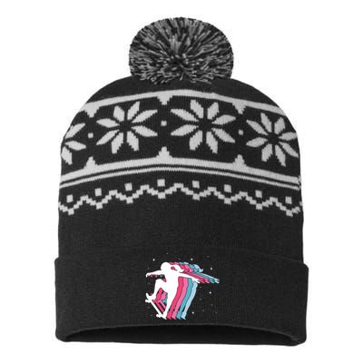 Skater Girl Skateboarder Skateboarding Gift USA-Made Snowflake Beanie