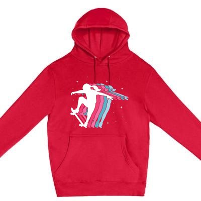 Skater Girl Skateboarder Skateboarding Gift Premium Pullover Hoodie