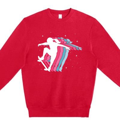 Skater Girl Skateboarder Skateboarding Gift Premium Crewneck Sweatshirt