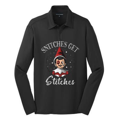 SNITCHES GET STITCHES Silk Touch Performance Long Sleeve Polo