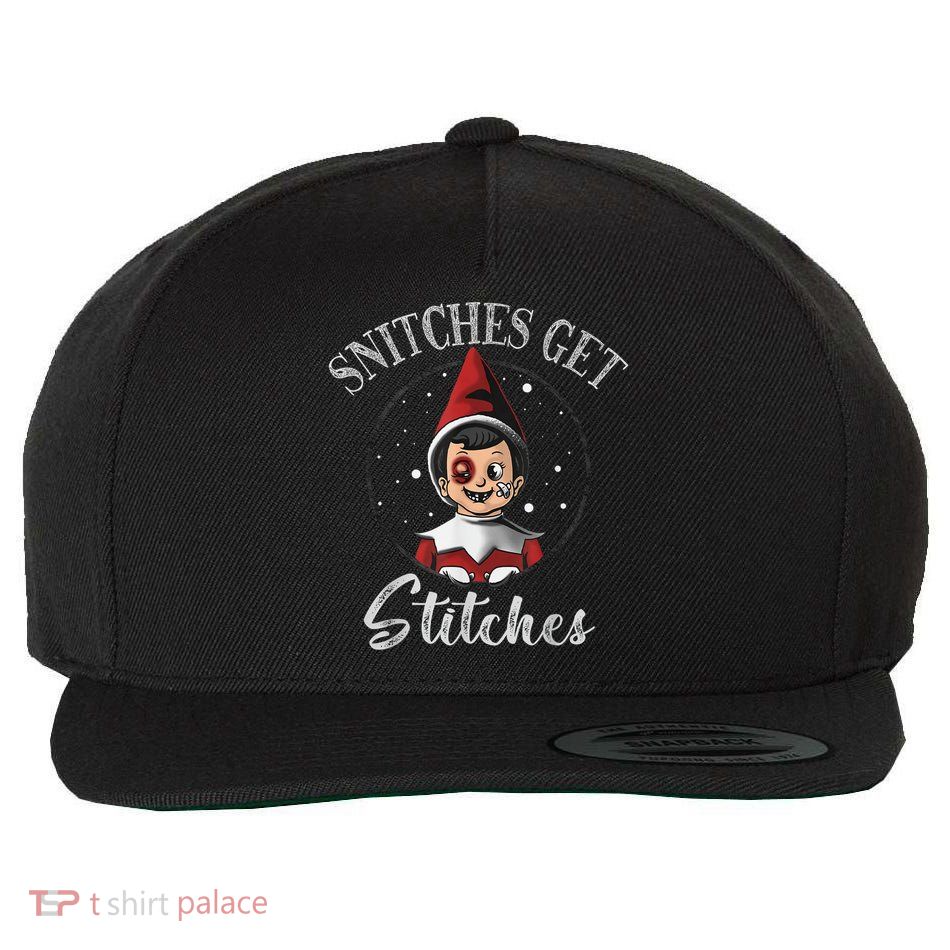 SNITCHES GET STITCHES Wool Snapback Cap