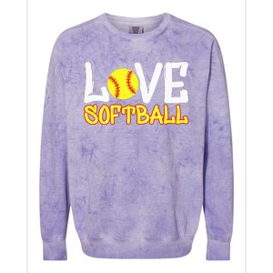 Softball Graphic Saying Colorblast Crewneck Sweatshirt