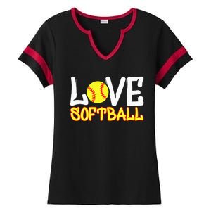 Softball Graphic Saying Ladies Halftime Notch Neck Tee