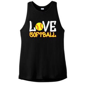 Softball Graphic Saying Ladies PosiCharge Tri-Blend Wicking Tank