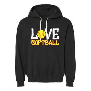 Softball Graphic Saying Garment-Dyed Fleece Hoodie