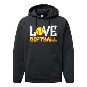 Softball Graphic Saying Performance Fleece Hoodie