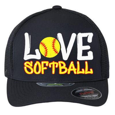 Softball Graphic Saying Flexfit Unipanel Trucker Cap