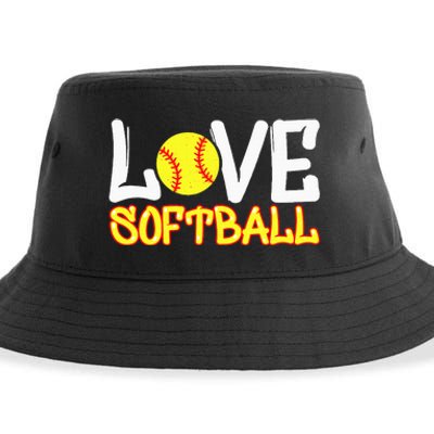 Softball Graphic Saying Sustainable Bucket Hat