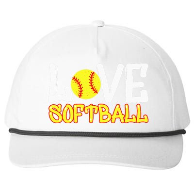 Softball Graphic Saying Snapback Five-Panel Rope Hat