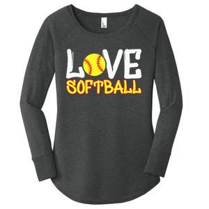 Softball Graphic Saying Women's Perfect Tri Tunic Long Sleeve Shirt