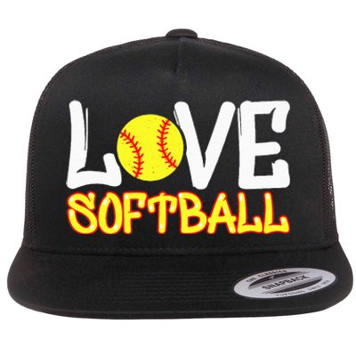 Softball Graphic Saying Flat Bill Trucker Hat