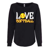 Softball Graphic Saying Womens California Wash Sweatshirt